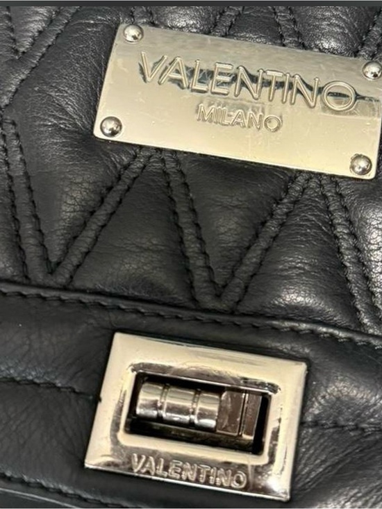 Valentino Garavani Chain Loco Small Shoulder Bag in Black  Valentino Black Quilted Leather Chain Shoulder Bag with Silver Hardware